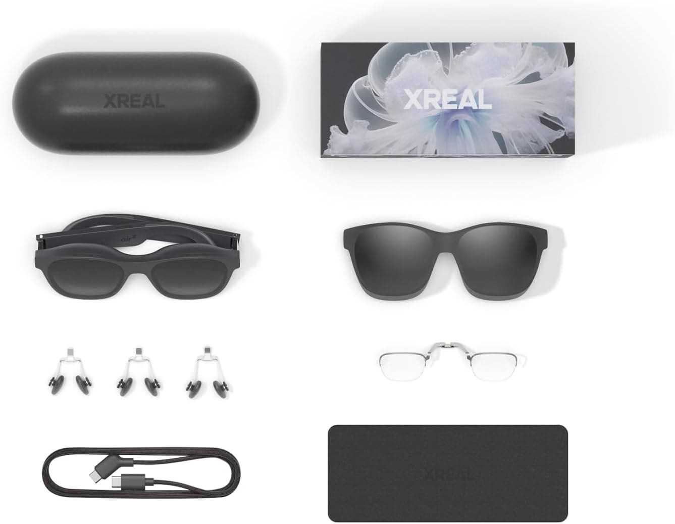 XREAL Air 2 AR Glasses, up to 330" Wearable Display for Gaming, Streaming and Working Wherever You Are, Augmented Reality,Lightweight Smart Glasses Video Glasses, Best TV/Projector/Monitor Alternative