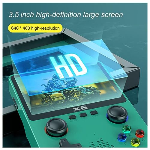 Breadom X6 Retro Handheld Games Consoles, Built In 10000+ Games, 3.5 Inch IPS Screen Retro Games Console, 11 Emulators Retro Handheld Game Console Dual 3D Joystick, Supports two-Player Games, Black