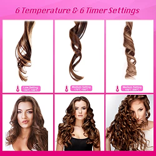 Hair Curler,Rotating Curling Tongs, Curling Iron, Cordless Auto Curler Restriction with Built-in Rechargeable Battery, Ceramic Professional Hair Curler USB Charging and Rechargeable Portable