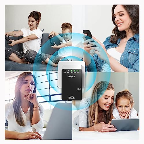 Wi-Fi Extender| WiFi Internet Booster for Home& Office | Compact WiFi Repeater |Covers up to 2000 sqft and 30 devices| 2 Ethernet Ports |2.4GHz/300Mbps |1-Tap WPS Setup| Works with All Router Modem