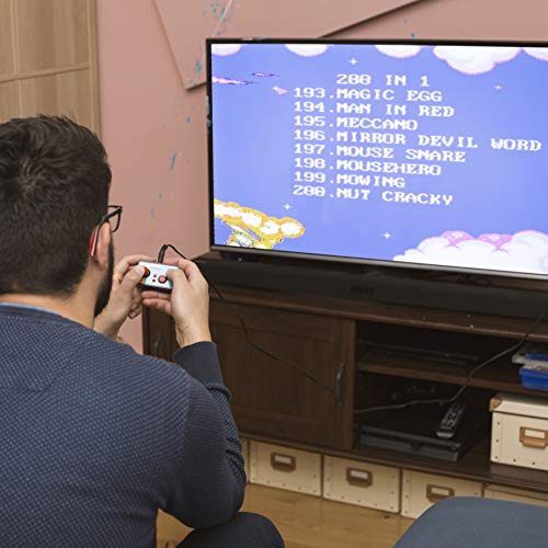 Plug and Play Retro TV Games Controller Console, 200 Built In Games, 8-Way Joystick & 2 Buttons, for Adults & Kids - ThumbsUp!