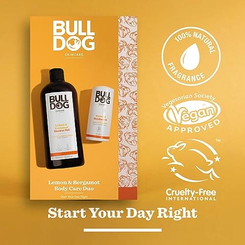 BULLDOG SKINCARE - Lemon & Bergamot Body Care Duo Giftset for Men | Shower Gel & Deodorant