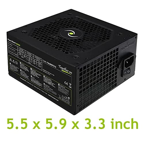 Tecnoware ATX 650W PC power supply - 12 cm silent fan - 3 connectors for SATA, 1 for 24 poles, 1 for 12 V 4 + 4 poles, 3 for Molex, 1 for Floppy