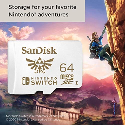 SanDisk 64GB microSDXC card for Nintendo Switch consoles up to 100 MB/s UHS-I Class 10 U3