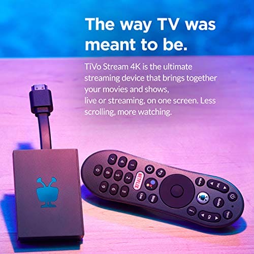 TiVo Stream 4K – Every Streaming App and Live TV on One Screen – 4K UHD, Dolby Vision HDR and Dolby Atmos Sound – Powered by Android TV – Plug-In Smart TV