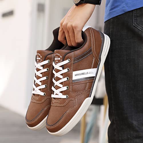 TARELO Trainers Men's Shoes Classic Sneaker Brown 7