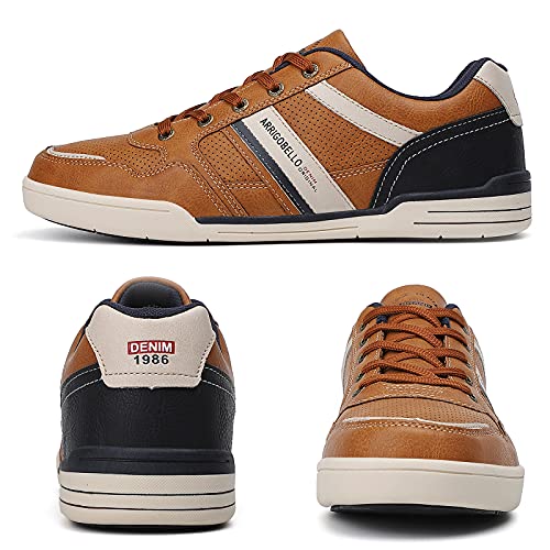 TARELO Trainers Men's Shoes Classic Sneaker Brown 7