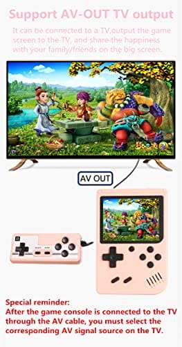 HLF 3.0 inch video retro game console two-player 800 in 1 game portable handheld game device fashion macaron AV-OUT TV output rechargeable lithium battery gift for children