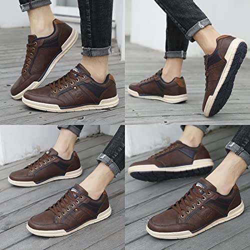 TARELO Trainers Men's Shoes Classic Sneaker Brown 7