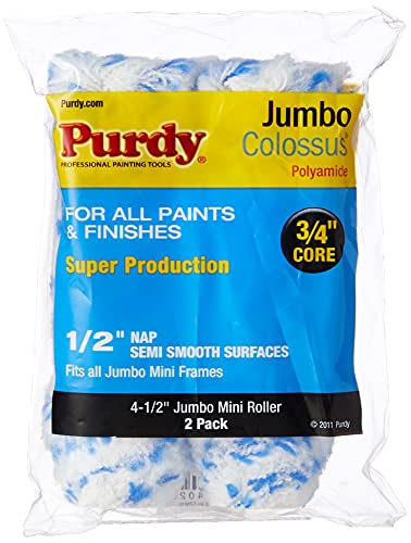 Purdy 140665095 Roller Sleeve, White, 9" & 140624033 Roller Sleeve, White, 114 x 12.7mm (4.1/2 x 1/2in) (Pack of 2)