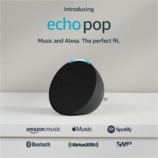 Introducing Amazon Echo Pop | Full sound compact smart speaker with Alexa | Charcoal