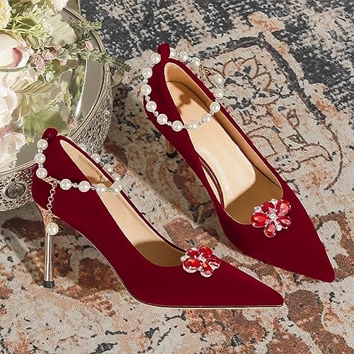 FINGERINSPIRE 2PCS Detachable Crystal Shoe Clips Ruby Rhinestones Shoe Buckles Exquisite Butterfly Shape Shoes Jewelry Decoration for Women Bridal Pumps Heels Flats Clutch Shoes Dress Hats Bags