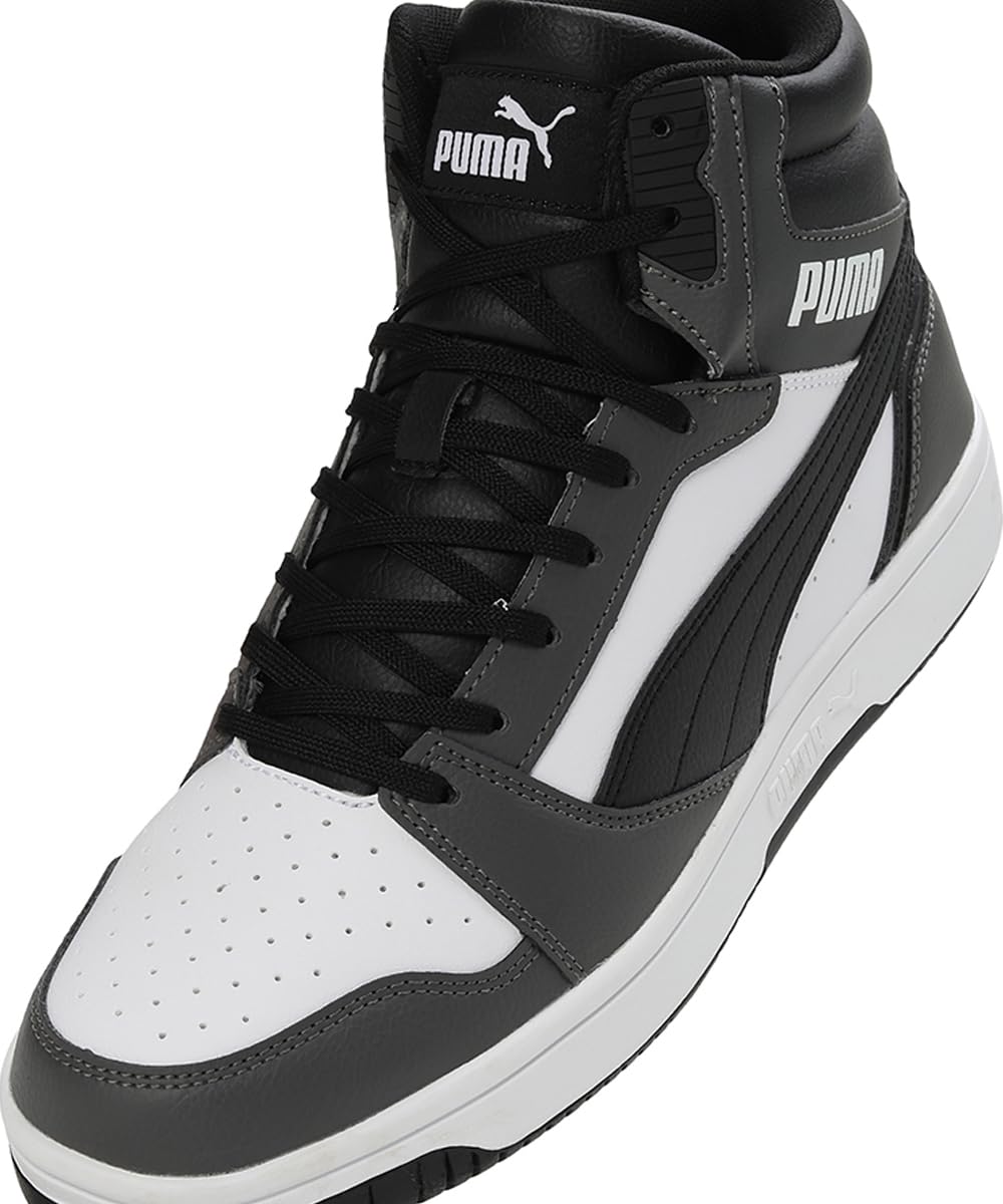 Puma Unisex Adults Rebound V6 Sneakers, Puma White-Puma Black-Shadow Gray-Puma White, 10 UK