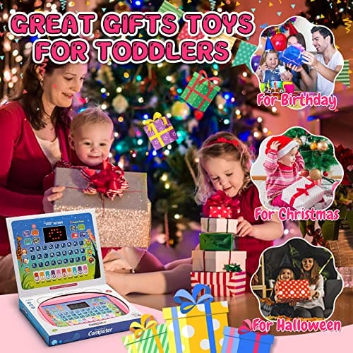 Toddler Toys for Girls Age 1 2 3 4, Kids Birthday Gifts for 1-2-3 Year Old Girl Kid Educational Learning Toys for 1-4 Year Olds Toddlers Electric Interactive Tablet Toys for 1 2 3 Year Old Girls Boy