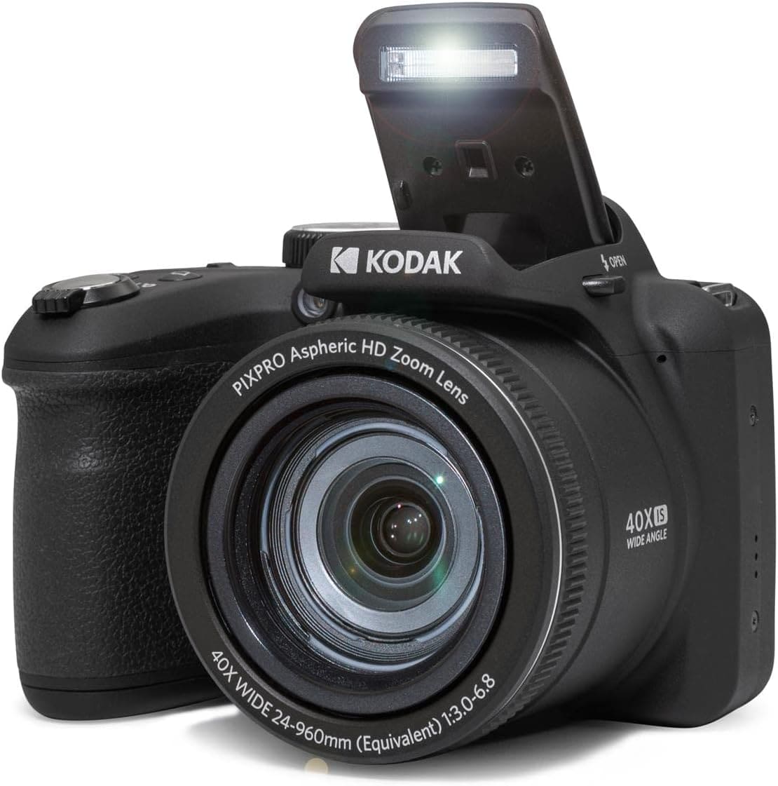 KODAK PIXPRO AZ405-BK 20MP Digital Camera 40X Optical Zoom 24mm Wide Angle Lens Optical Image Stabilization 1080P Full HD Video 3" LCD Vlogging Camera (Black)