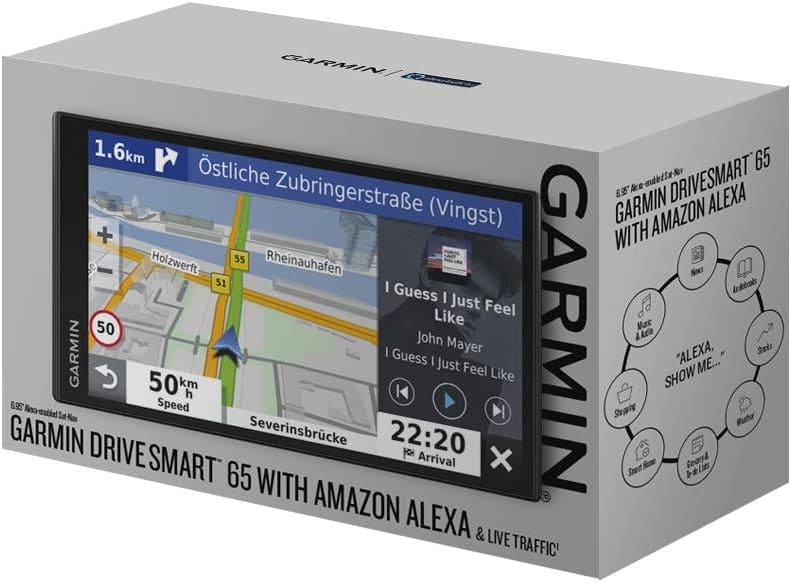 Garmin DriveSmart 65 MT-S with Amazon Alexa, 6.95 Inch Sat Nav with Alexa Built-In, Edge-to-Edge Display, Full Europe Map Updates, Live Traffic, Hands Free Calling, Voice Commands and Smart Features