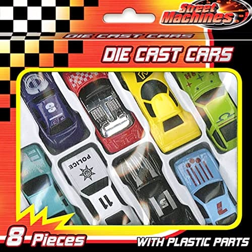 HMN 8Pack Die Cast Metal Cars and Model Cars, Educational Racing Cars Set (Colors & Design May vary)