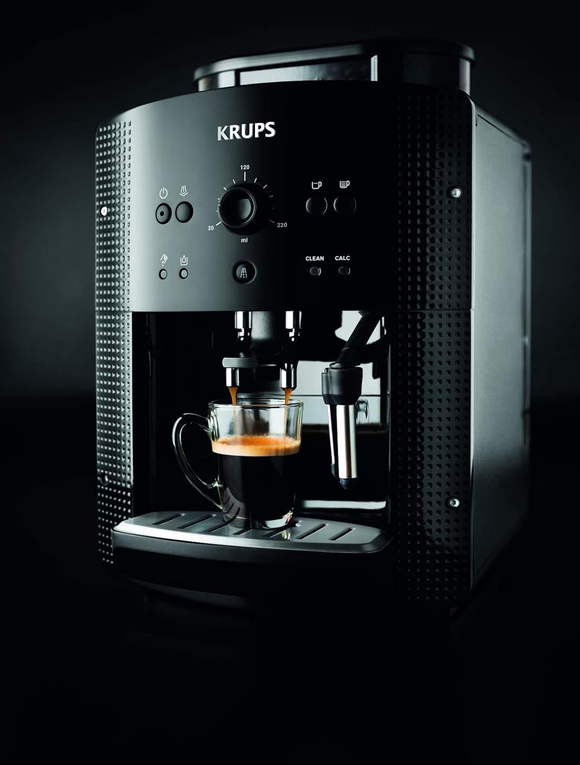 KRUPS Arabica Digital Automatic Coffee Machine, Bean to Cup, Espresso & Cappuccino Maker, 1.7 litre Water Tank, Silver, EA817840