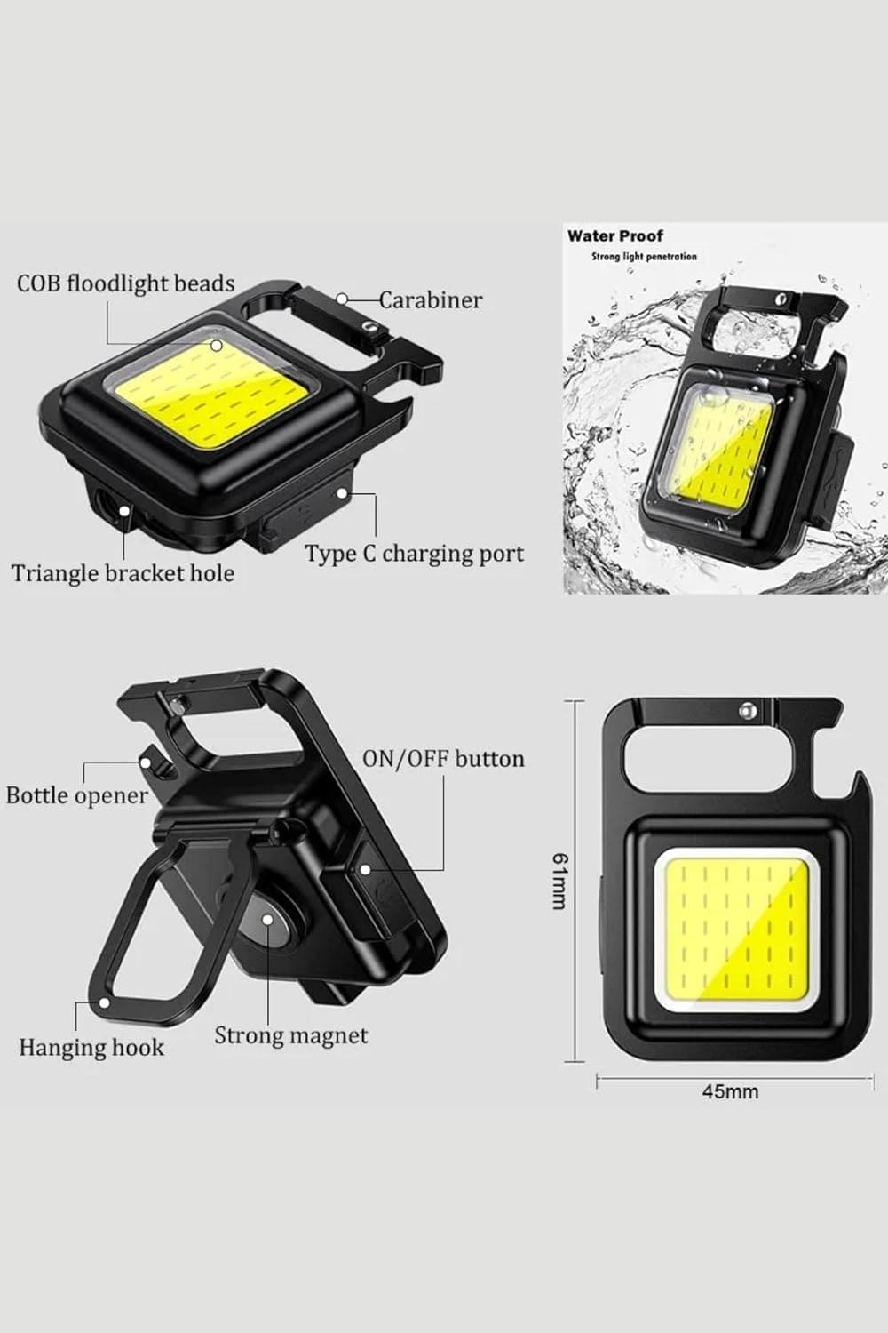 Spanner In The Works® | COB Keychain Work Light | 1000 Lumens | LED Keyring Torch | Super Bright (1)