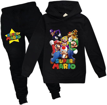 Kids Super Bros Hoodies and Sweatpants 2 Piece Outfit Set Sweatshirt Jogging Tracksuit for Boys Girls