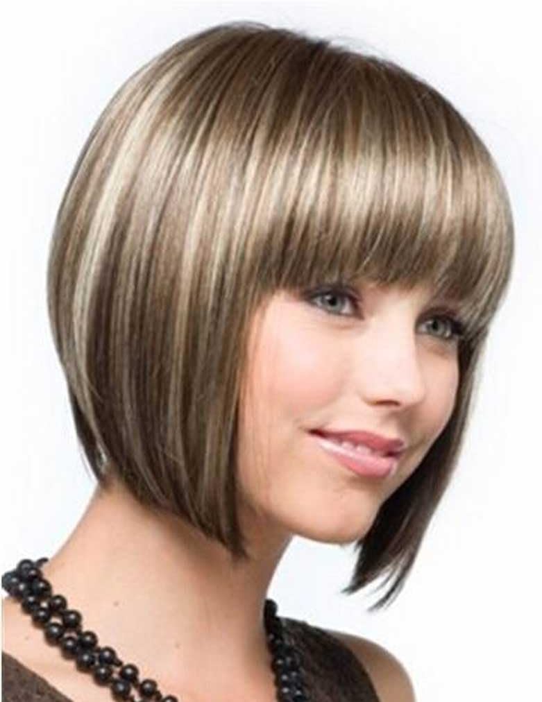 Kalyss Synthetic Bob Wigs for Women Short Dark Brown Bob Wig Natural Looking Straight Ladies Daily Hair Wig with Fringe for Cosplay Halloween Christmas Party