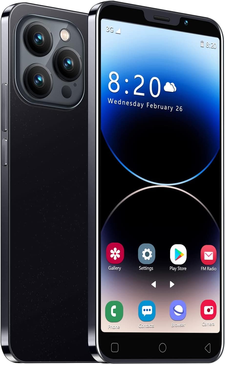 JtQtJ i14Pro Max (2023 New) Smartphones, Android 9.0 Mobile Phones with 6.3" HD Display, Dual SIM, Dual Cameras, 16GB ROM(Expandable to 128GB),Wifi,GPS,Bluetooth,Face ID(i14Pro(6.3")-Black)