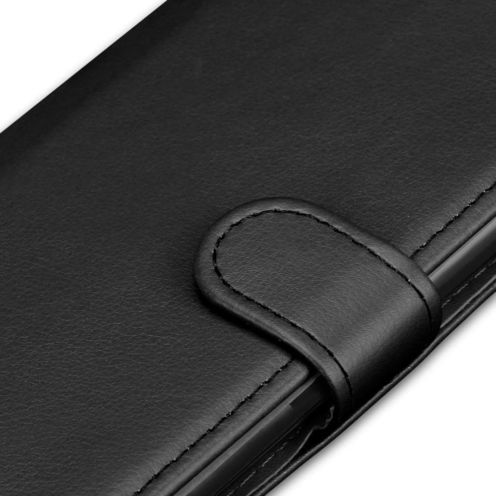 iCatchy For Samsung Galaxy A12 Case Leather Wallet Book Flip Folio Stand View Cover with Card Slots Compatible with Galaxy A12 5G (6.5'') (Black)