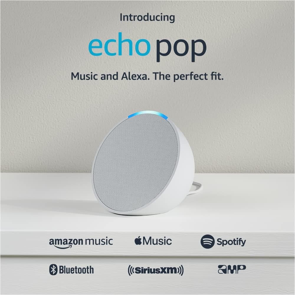 Introducing Amazon Echo Pop | Full sound compact smart speaker with Alexa | Charcoal