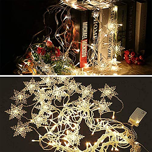 OAICIA LED Curtain String Lights, 96 LED 3.5M Fairy Snowflake Lights, Christmas Lights 4 Flashing Modes,Waterproof Light for Christmas Window, Garden, Party, Patio Decoration