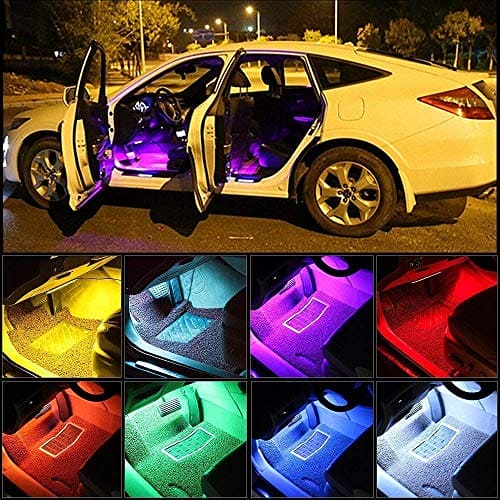 Interior Car LED Light Strip Music Sound-activated and Remote Control 4 in1 Waterproof Light Bar RGB Car Atmosphere Lights