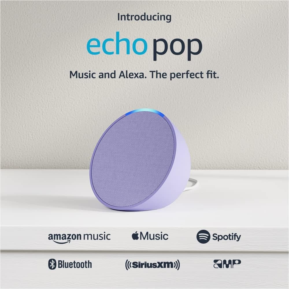 Introducing Amazon Echo Pop | Full sound compact smart speaker with Alexa | Charcoal