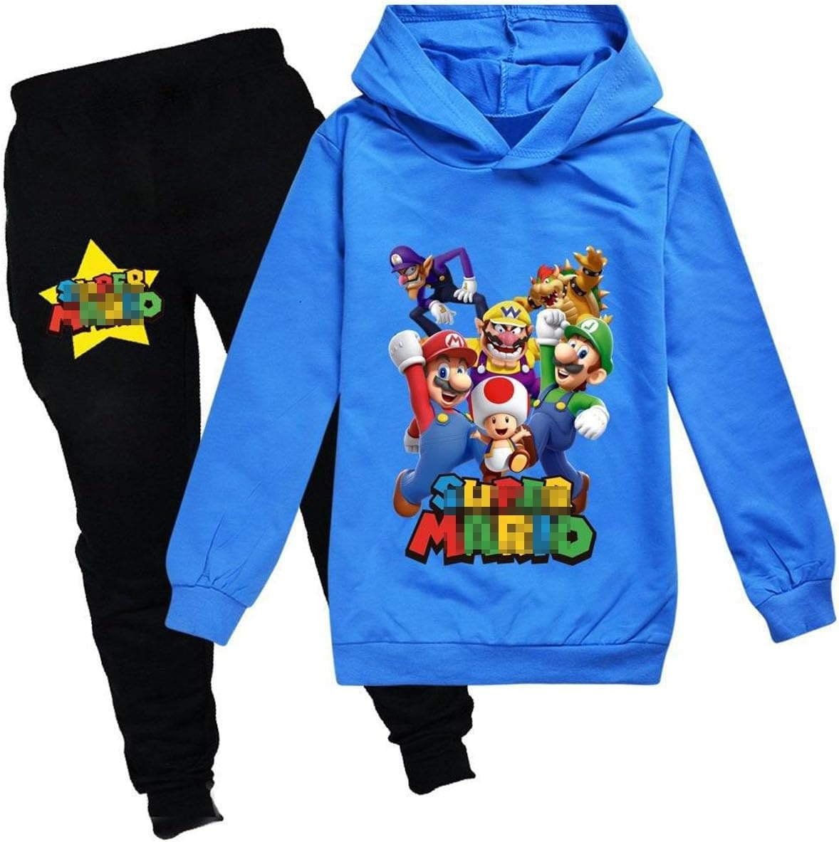 Kids Super Bros Hoodies and Sweatpants 2 Piece Outfit Set Sweatshirt Jogging Tracksuit for Boys Girls