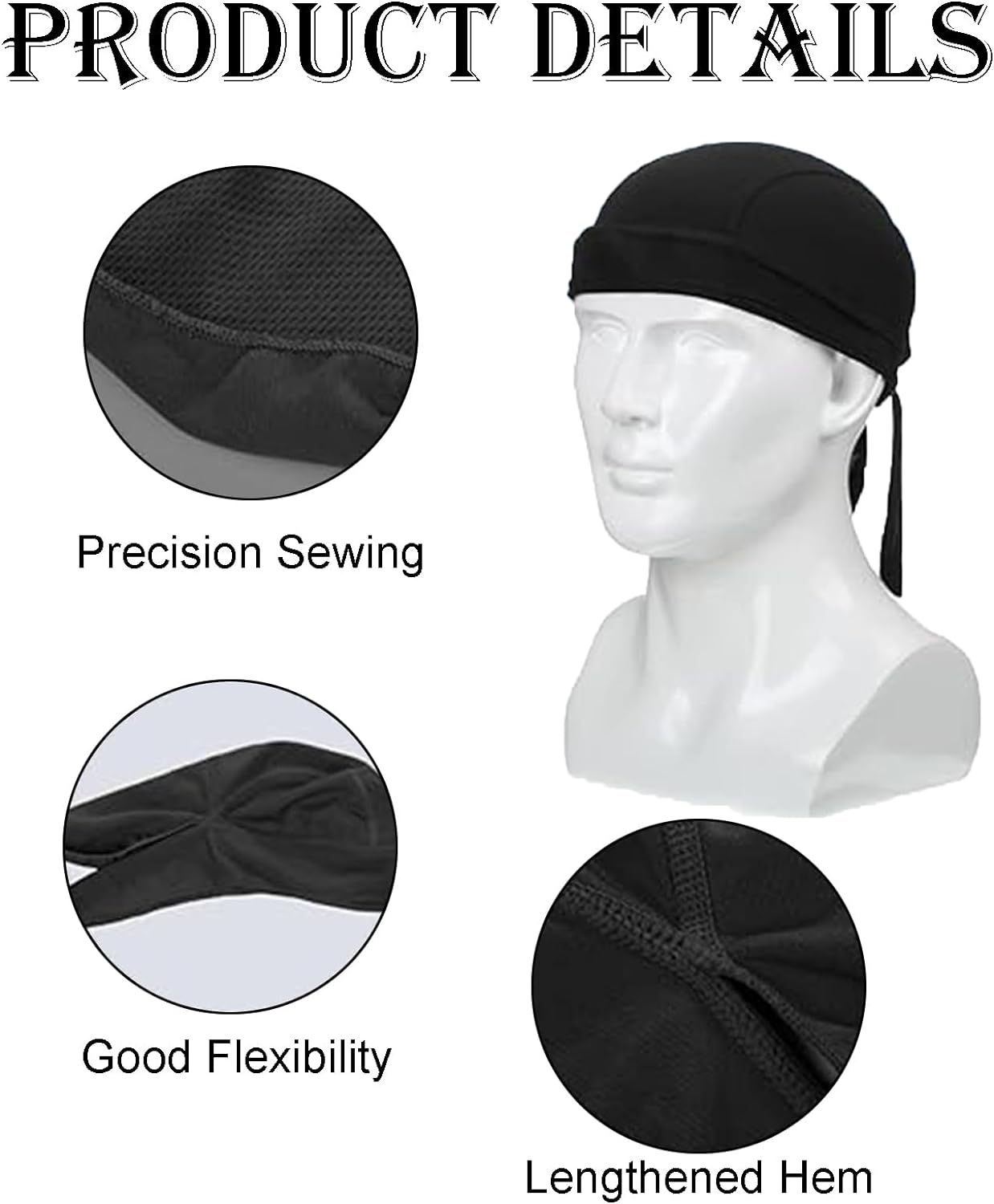 YSFVNP 3 Pcs Bandana for Men, bandana, Breathable, Breathable Fast Dry Sweat Absorption Sports Headscarf Suitable for Sports Hiking Skating Cycling Mountaineering Running Motorcycle Headscarf