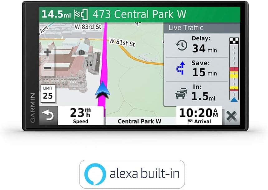 Garmin DriveSmart 65 MT-S with Amazon Alexa, 6.95 Inch Sat Nav with Alexa Built-In, Edge-to-Edge Display, Full Europe Map Updates, Live Traffic, Hands Free Calling, Voice Commands and Smart Features