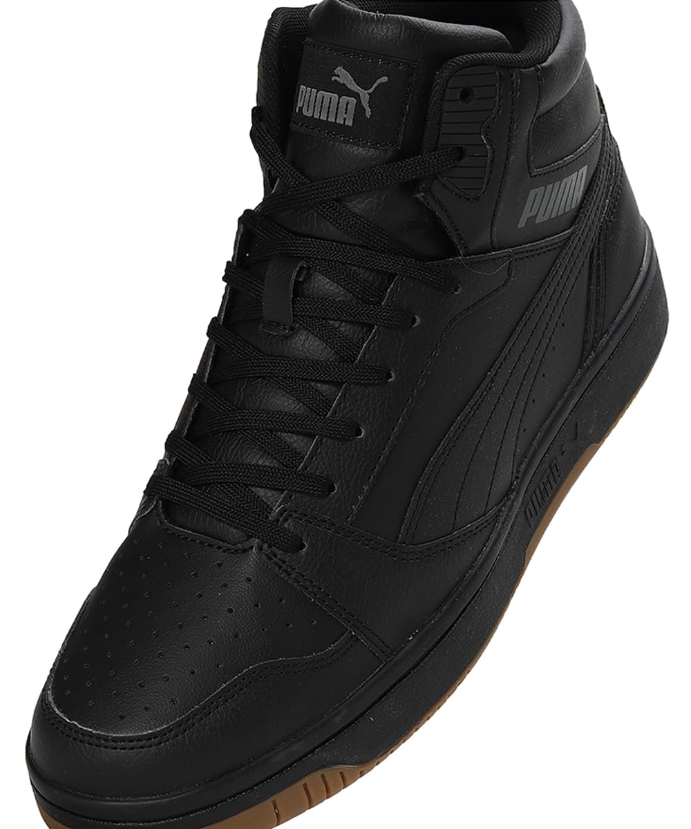 Puma Unisex Adults Rebound V6 Sneakers, Puma White-Puma Black-Shadow Gray-Puma White, 10 UK