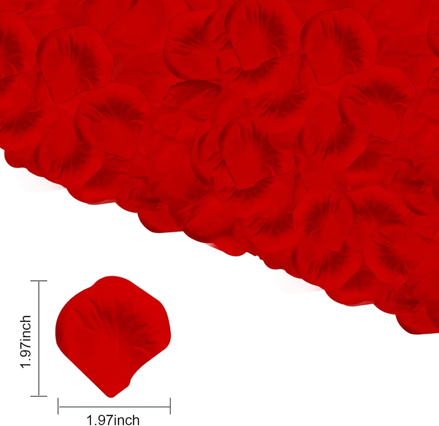 Jsdoin 1200 Pieces Silk Rose Petals, Artificial Red Rose Flowers No-Taste Fade Emulation Rose Petals for Romantic Scenes Wedding Anniversary, Confession Decoration,Birthday