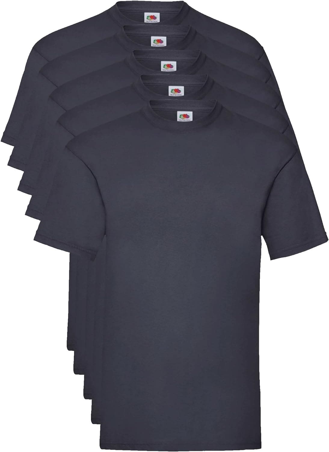 FRUIT OF THE LOOM Men's Valueweight 5 Pack T Shirt, Blue (Deep Navy Az), L UK