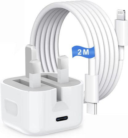 iPhone Fast Charger Plug and Cable, [MFi Certified] MAXZIQF 20W PD USB-C Power Adapter Type C Plug with 2M USB-C Cable for iPhone 14/14 Plus/14 Pro Max/13/12/11/XS/XR/XS/8,iPad,AirPods