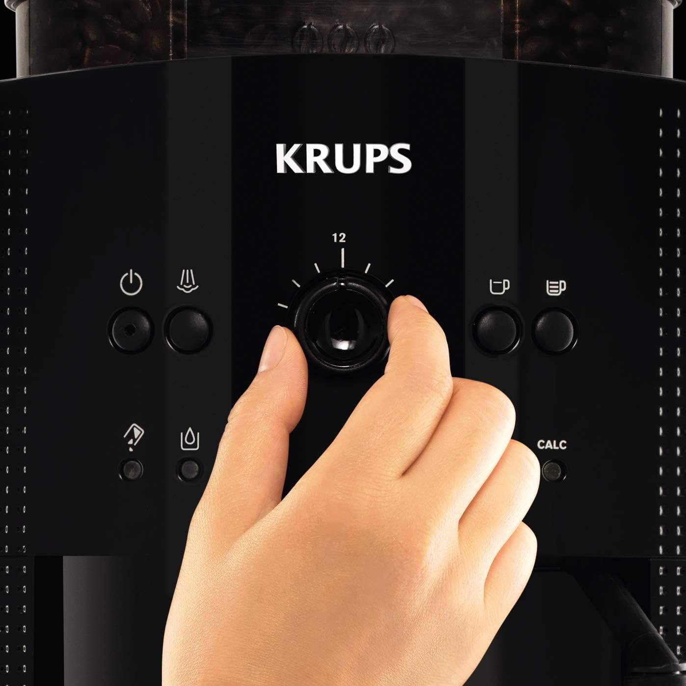 KRUPS Arabica Digital Automatic Coffee Machine, Bean to Cup, Espresso & Cappuccino Maker, 1.7 litre Water Tank, Silver, EA817840