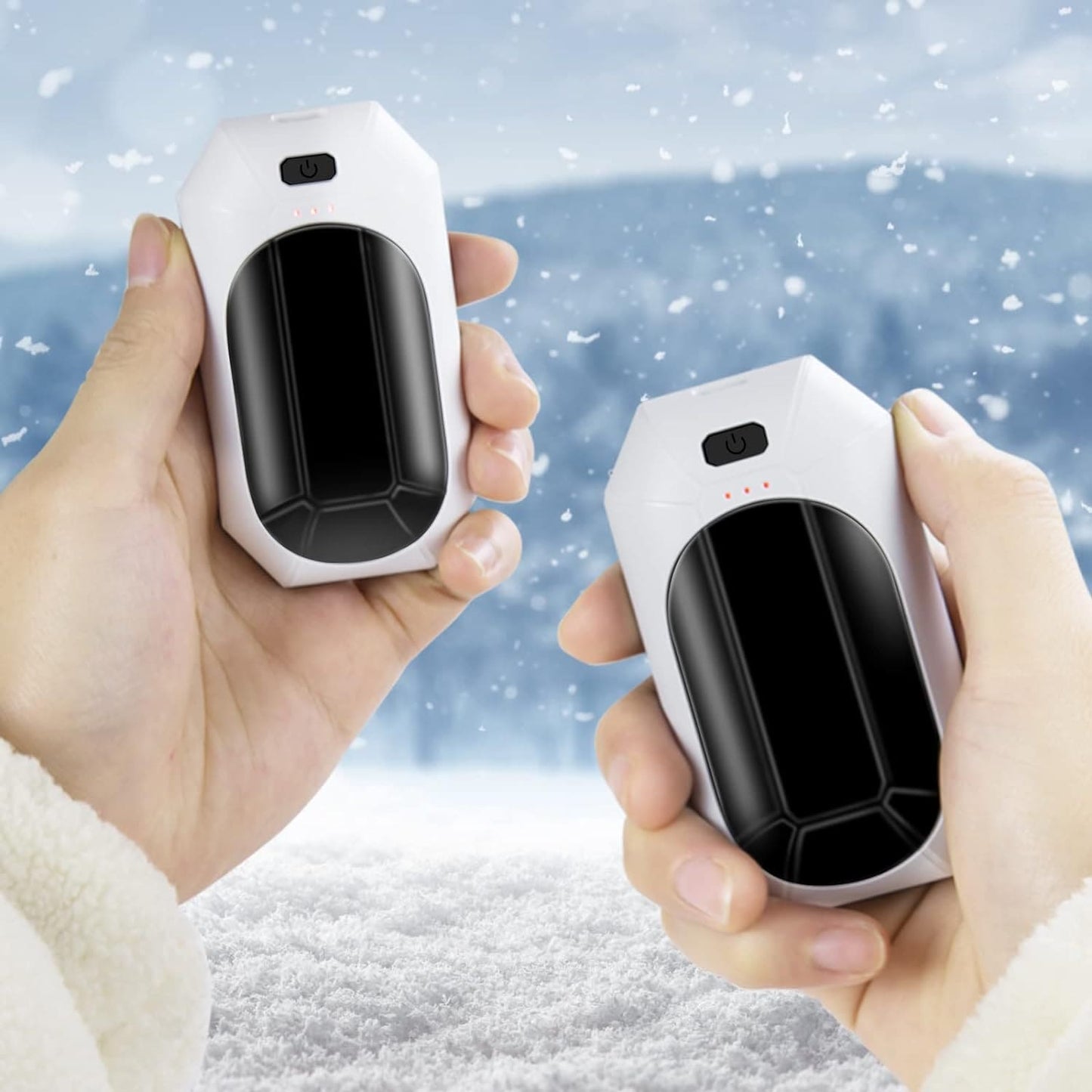 Hand Warmers Rechargeable - 2 Pack Reusable Pocket USB Handwarmers 3 Levels Heat Up to 130℉ Heatd Release 6-12hrs Warmth for Winter Outdoor Skiing Hiking Golfing, Xmas Gifts for Men Women