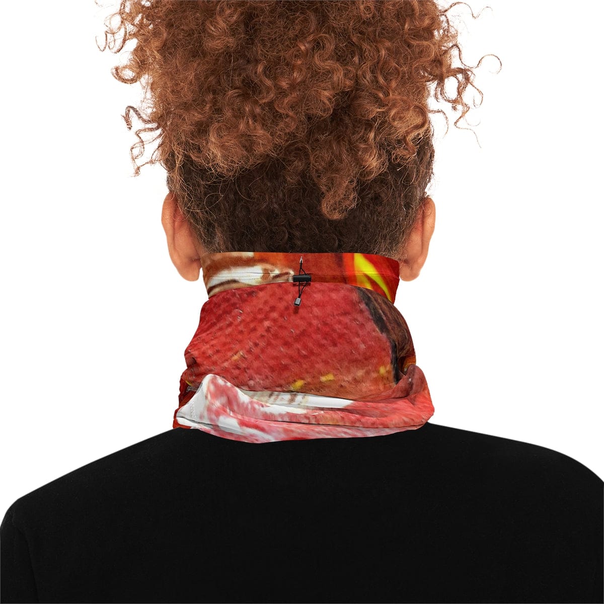 fire reds and yellow Winter Neck Gaiter With Drawstring