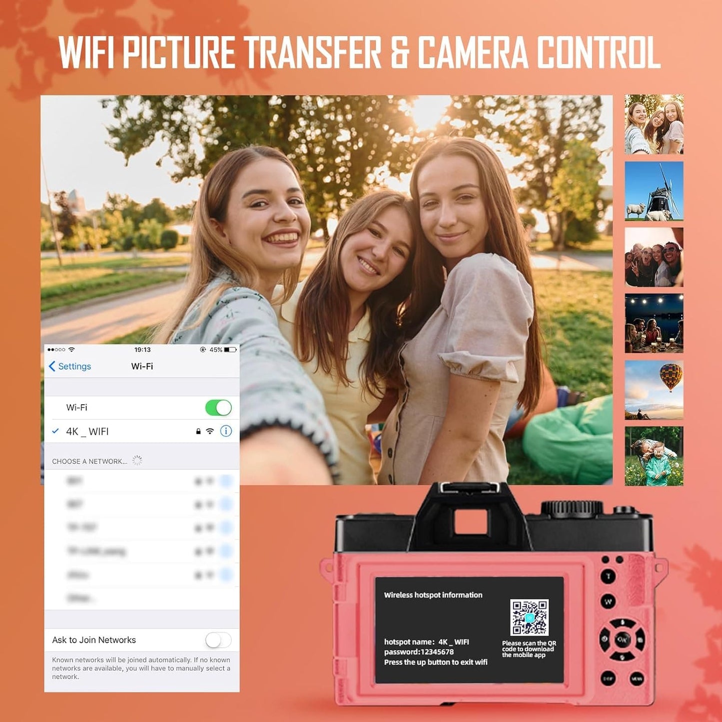 G-Anica 4K Digital Cameras for Photography，48MP/60FPS Video Camera for Vlogging, WiFi & App Control Vlogging Camera for YouTube, Small Camera with 32GB TF Card.Wide-Angle & Macro Lens