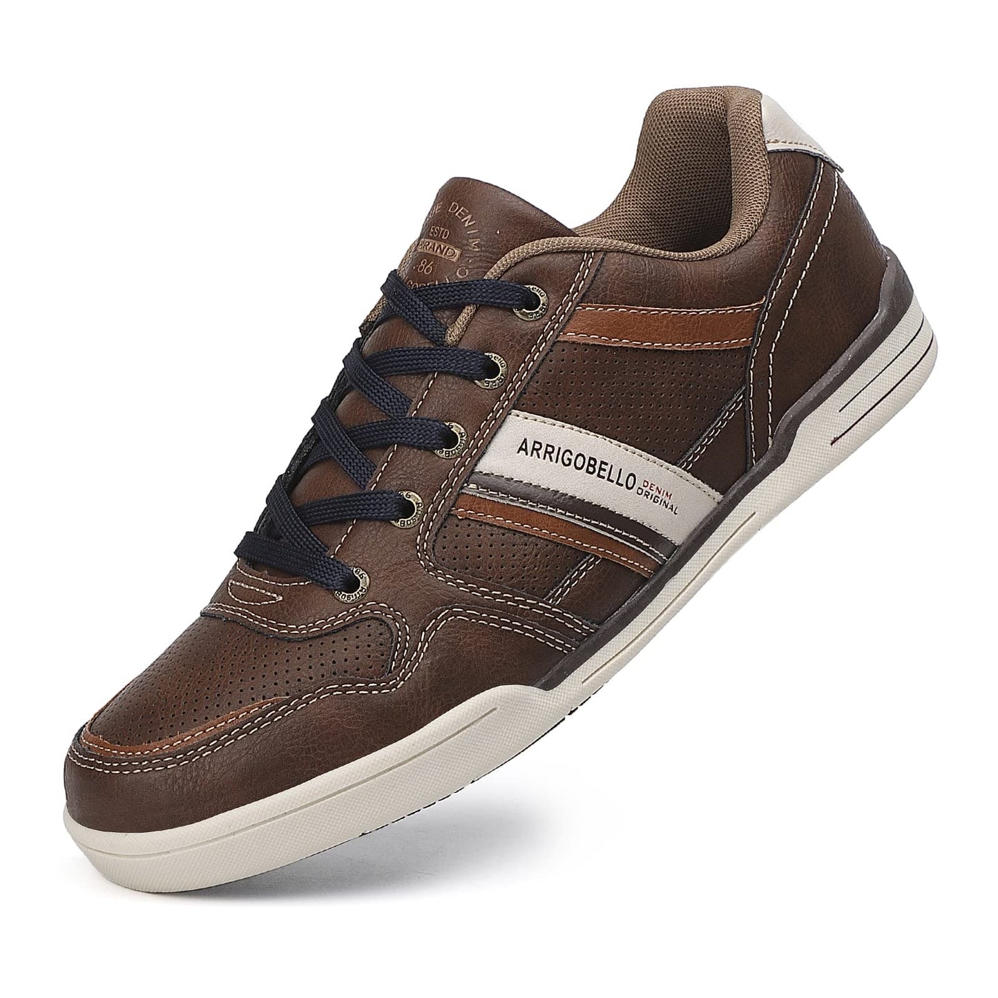 TARELO Trainers Men's Shoes Classic Sneaker Brown 7