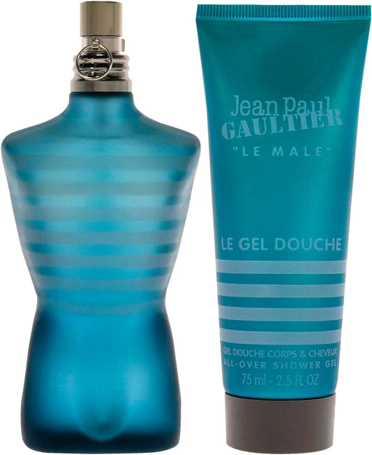 Jean Paul Gaultier Le Male For Men 2 Pc Gift Set 4.2oz EDT Spray, 2.5oz All-Over Shower Gel