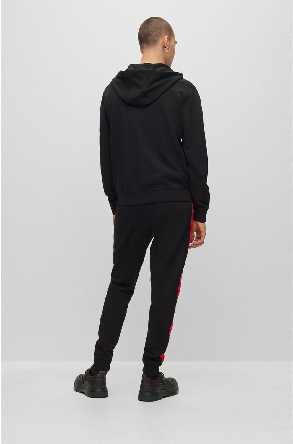 HUGO Mens TracksuDapieDoaky IN Cotton-terry tracksuit with stripes and stacked logos