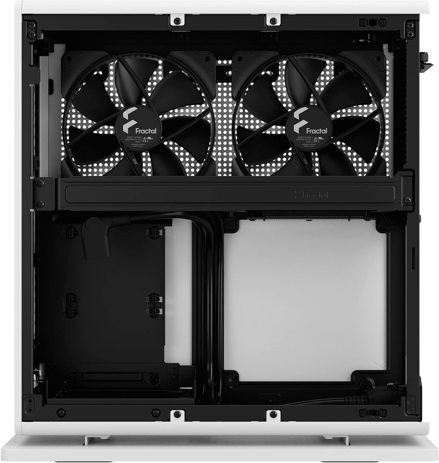 Fractal Design Ridge Black - PCIe 4.0 riser card included - 2x 140mm PWM Aspect fans included - Type C USB - m-ITX PC Gaming Case