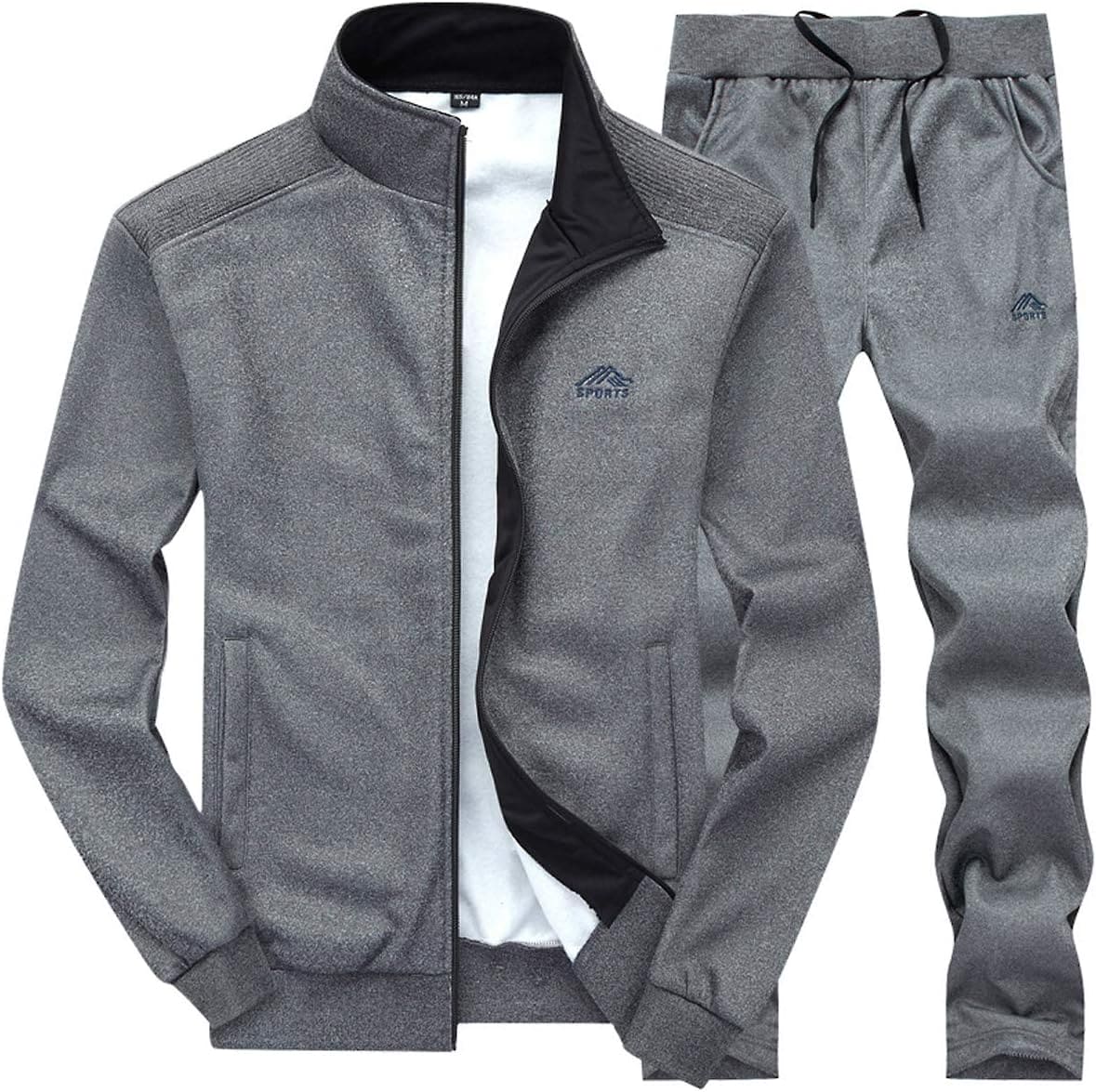 LBL Men's Casual Tracksuit Set 2 Piece Athletic Sweat Suits Long Sleeve Full-Zip Running Joggers Set