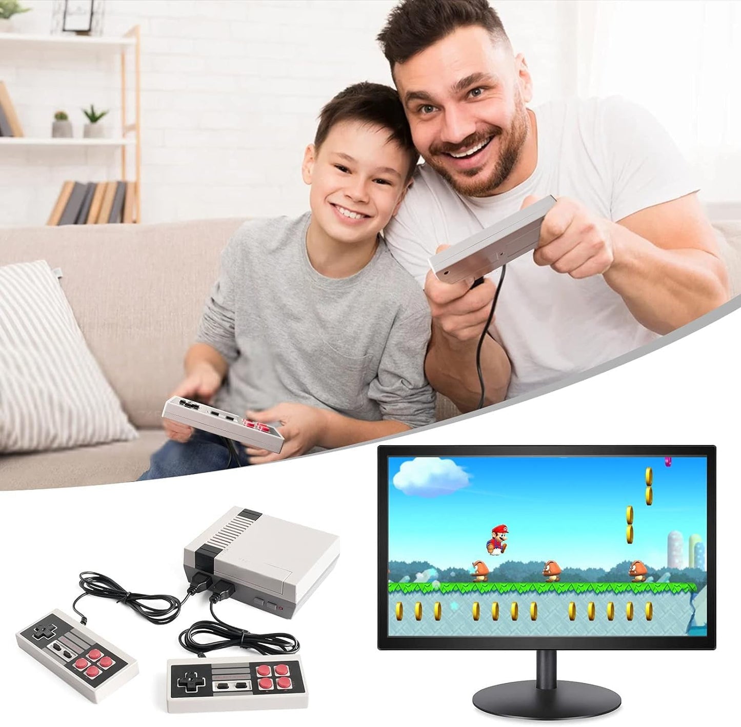 Classic Mini Game Consoles Retro Family TV Game Console Built-in 300 TV Video Game With Dual Controller Shipping from UK local warehouse