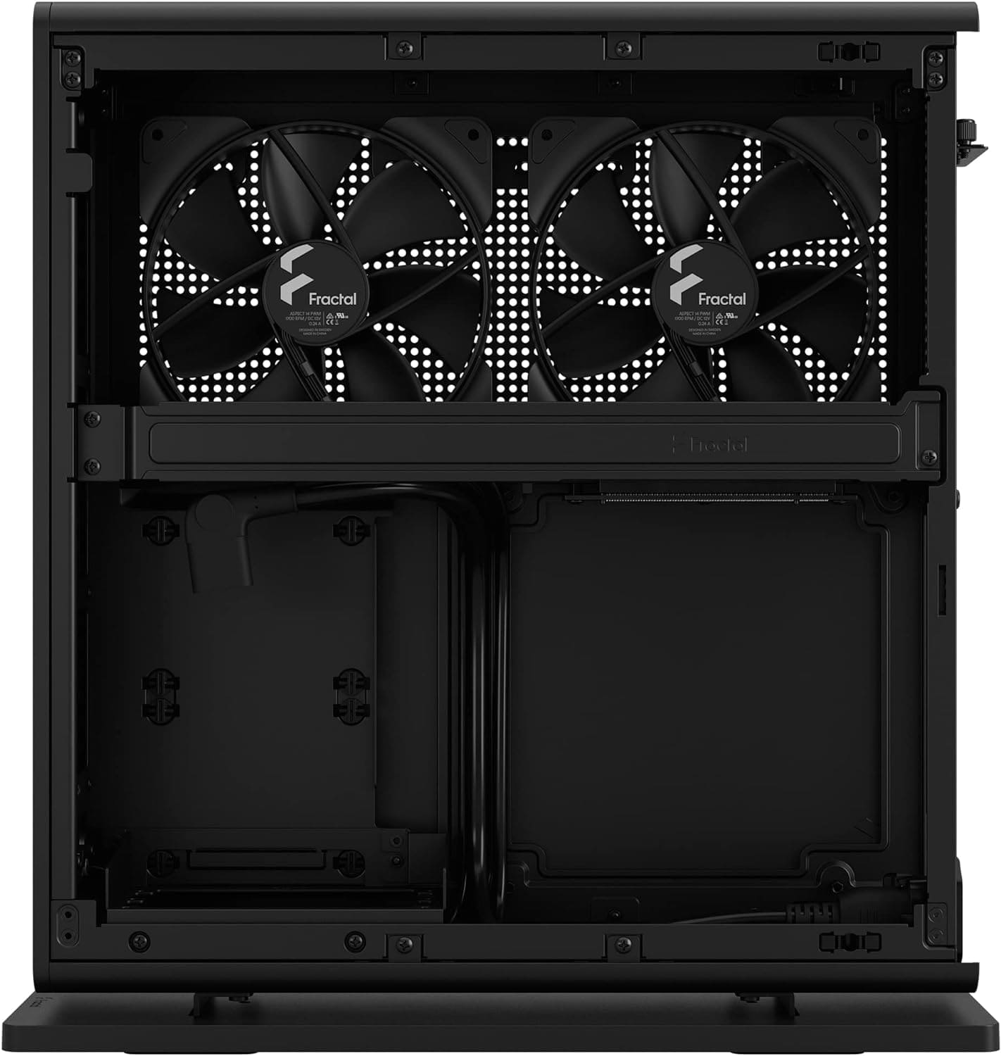 Fractal Design Ridge Black - PCIe 4.0 riser card included - 2x 140mm PWM Aspect fans included - Type C USB - m-ITX PC Gaming Case