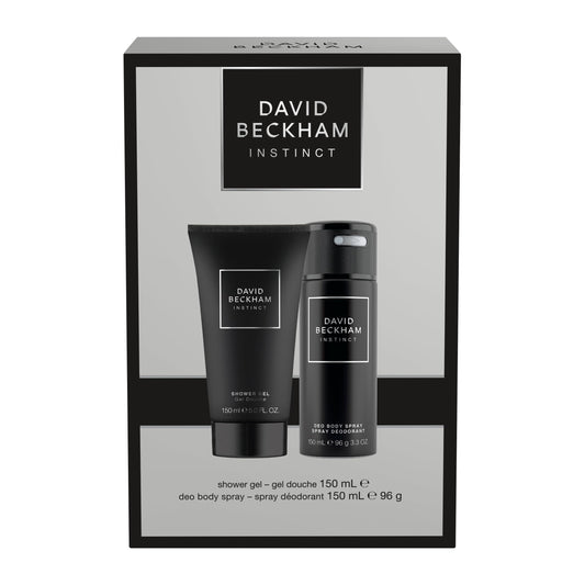 David Beckham Instinct Deodorant Body Spray & Shower Gel Gift Set for Him, Captivating Fougère Citrus Perfume, 150ml (5oz) & 150ml (5oz)